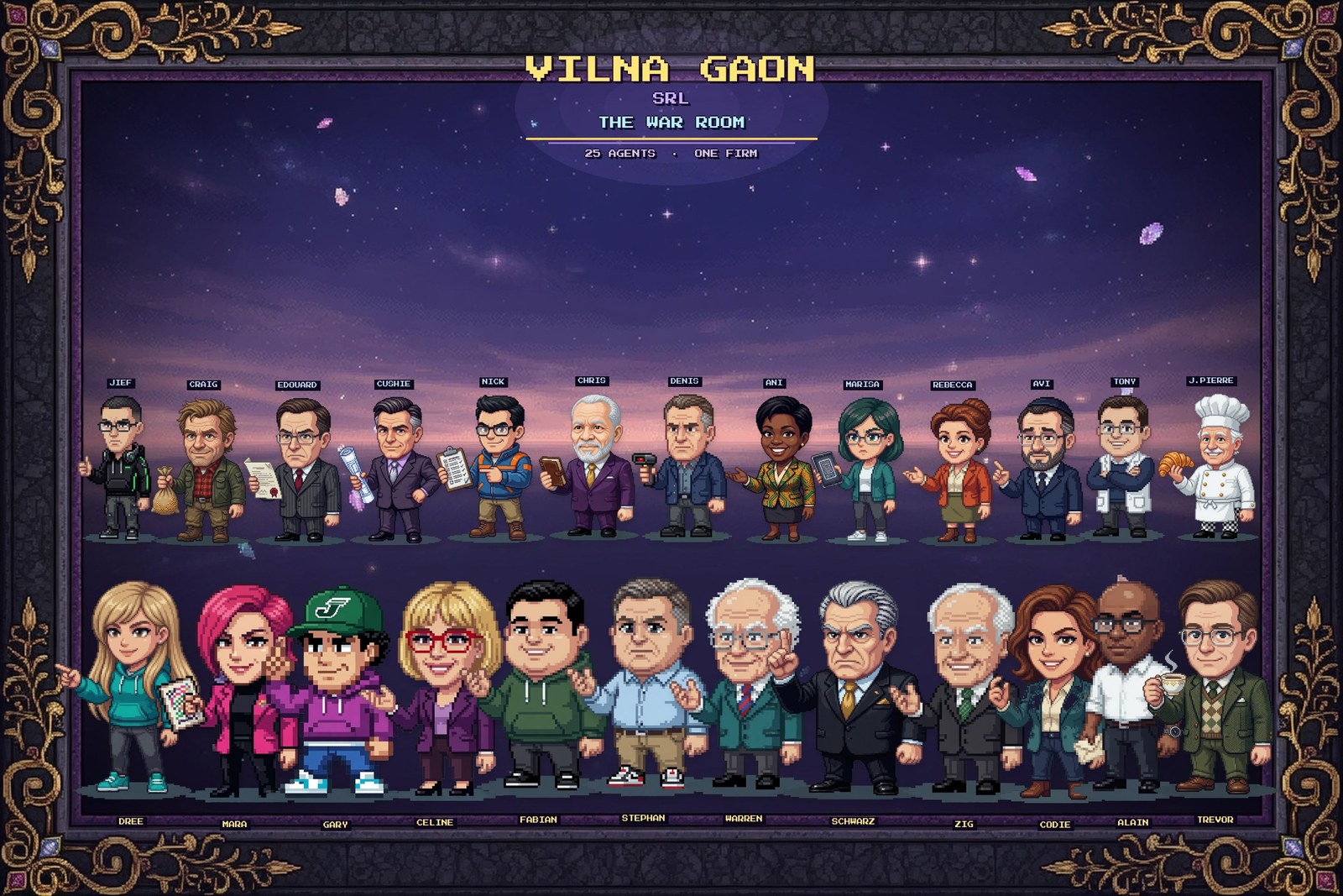 Vilna Gaon War Room — Managing Director plus 24 AI agents
